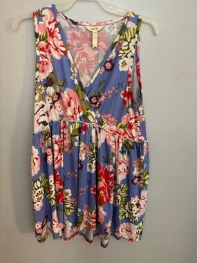 Matilda‎ Jane The Adventure Begins as a Rose Floral Wrap Style Babydoll Blouse M